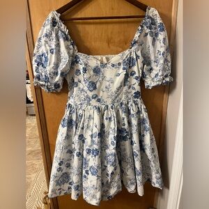 Francesca’s Audrey Parks Blue and White Floral Mini Dress